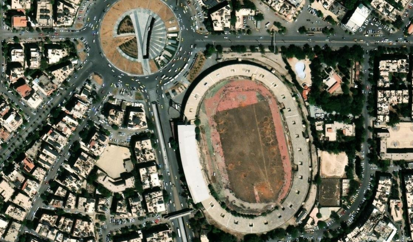 Satellite view of Aleppo